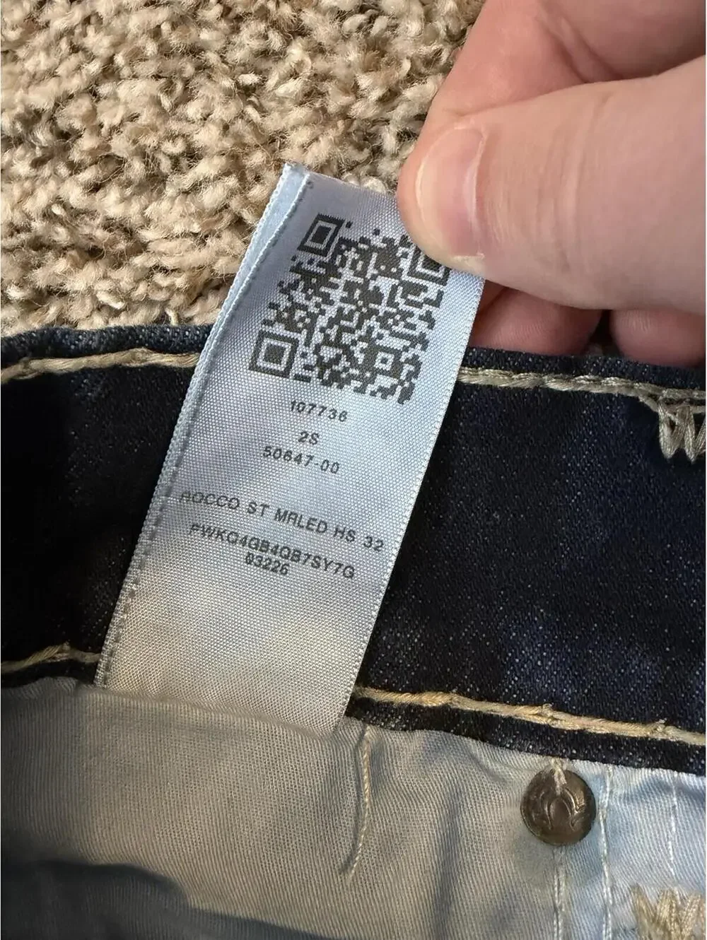 True Religion Rocco Relaxed Skinny Jeans Men’s Size 31 Horseshoe Stitched Flap